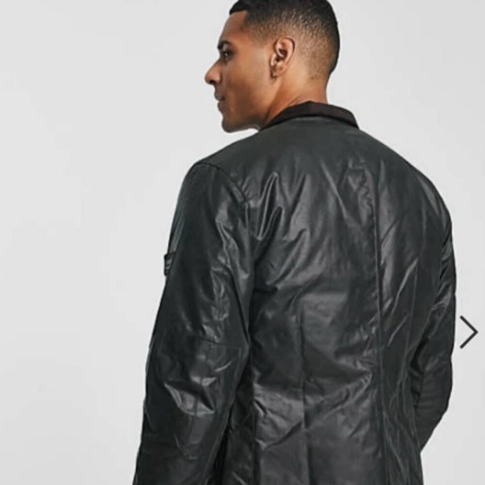 Sage ~ Barbour Tourer DUKE Waxed Motorcycle Jacket MSRP$485 British Heritage - Picture 10 of 16